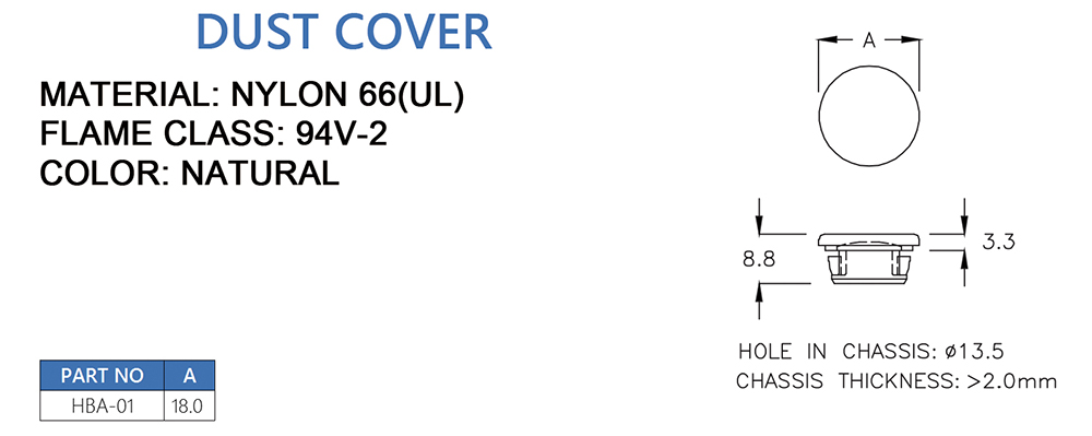 Dust cover HBA-01